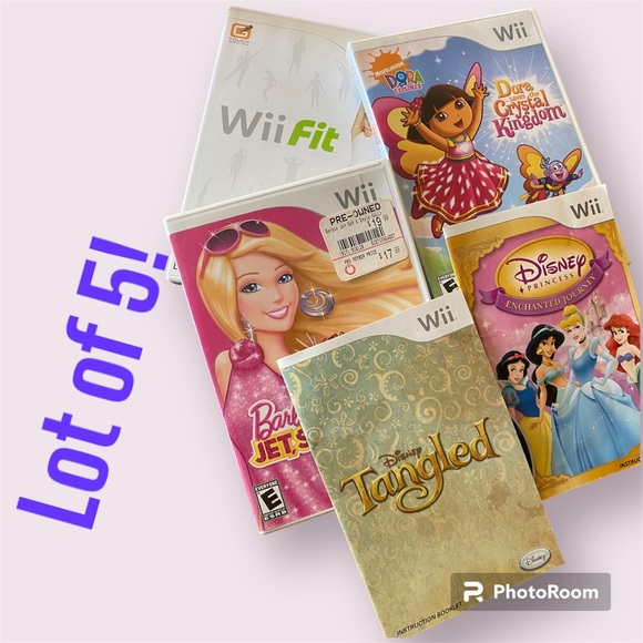 Wii Toys Lot Of 5 Wii Games Barbie Dora The Explorer Disney